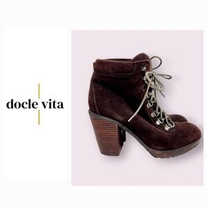 Dolce Vita brown suede heeled combat boots size 9.5 90s 2000s style